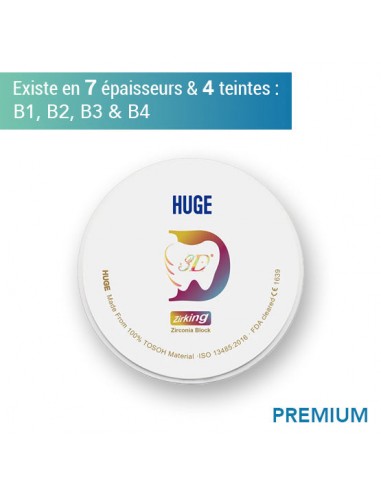 Disque zircone premium 3D - Teintes B1, B2, B3 & B4 - 7 épaisseurs - HUGE Venez acheter