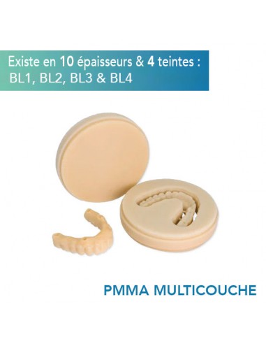 Disque PMMA Multicouche - Teintes BL1, BL2, BL3 & BL4 - 10 épaisseurs - HUGE en linge