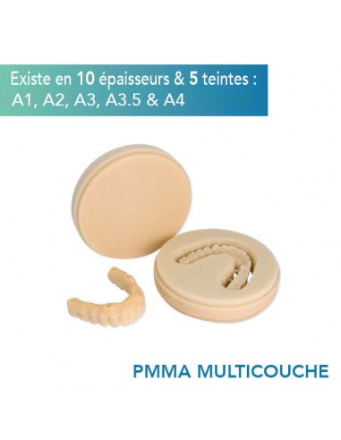 Disque PMMA Multicouche - Teintes A1, A2, A3, A3.5 & A4 - 10 épaisseurs - HUGE pas cher