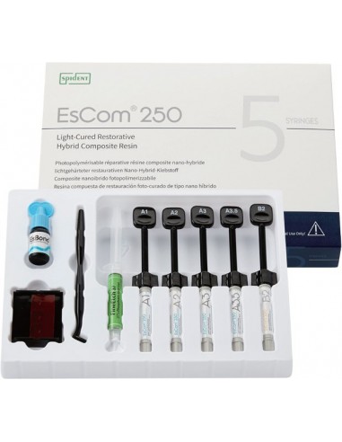 Escom 250 - 5 seringues de 4g  Résine composite nano-hybride restauratrice photopolymérisable  - Spident suggérées chez