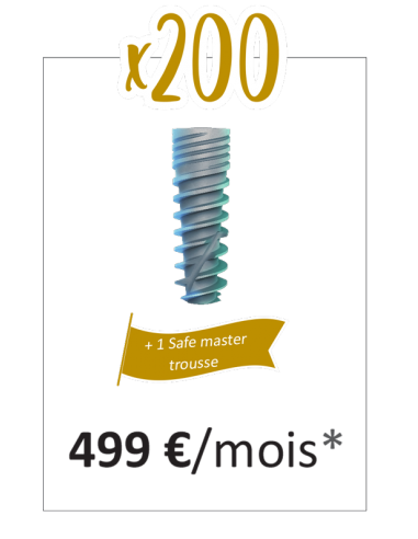 Offre mensuelle - 200 implants + Safe master kit en linge